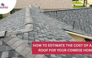 Roofers inspecting a new asphalt shingle roof on a suburban house.