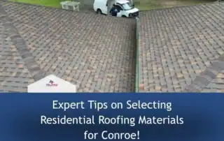 Close-up of a residential roof with new asphalt shingles installed by TruPro Roofing.
